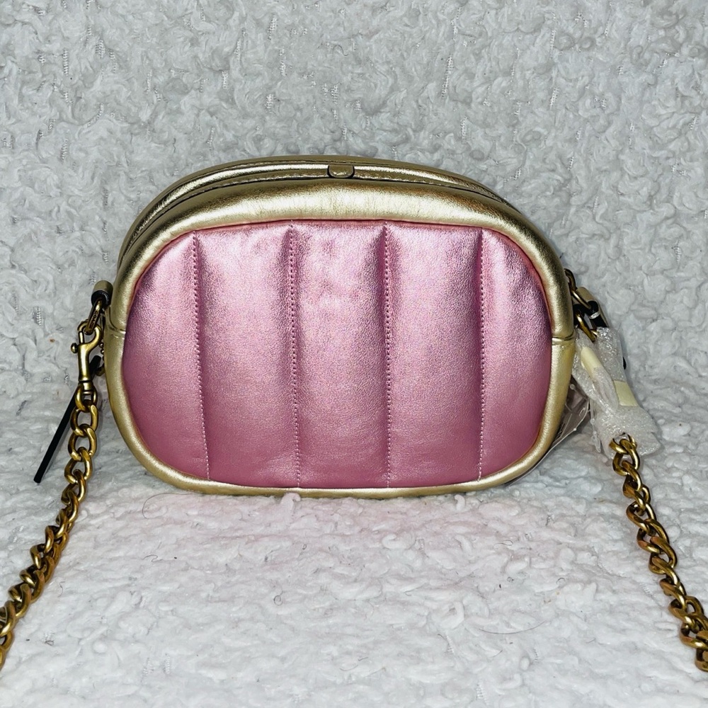 New Coach Metallic Quilted leather Colorblock Camera Bag and Wallet Set in Pink - Picture 6 of 17